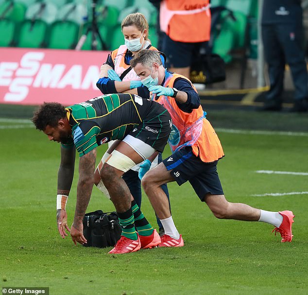 Fellow England star Courtney Lawes was also forced off after suffering an early knee injury