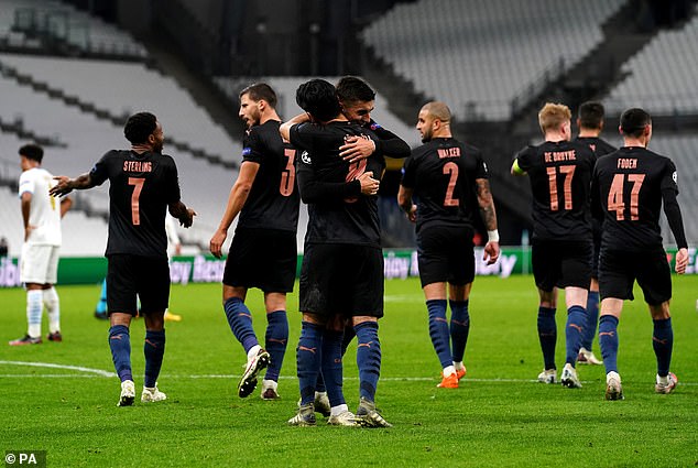 City eased to a 3-0 victory over Marseille in the Champions League on Tuesday night