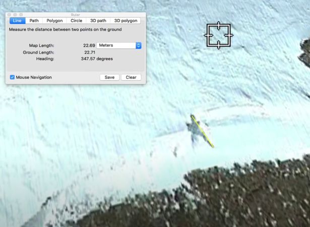 He measured the figure on Google Earth and the reading showed it's about 20 metres tall "from head to toe"