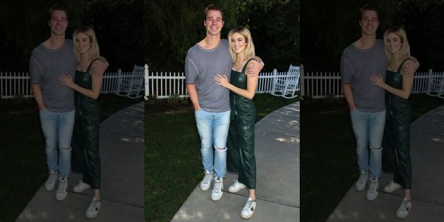 Author and actress Sadie Robertson, right, and husband Christian Huff visiting Hallmark Channel's "Home & Family" at Universal Studios Hollywood on Feb. 26.