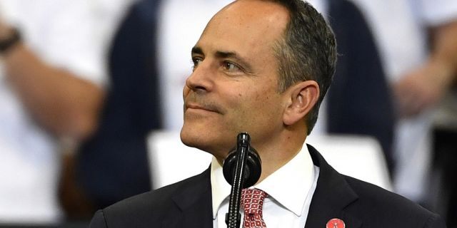 Former Kentucky Gov. Matt Bevin criticized for comments on pardon of convicted child rapist In this Nov. 4, 2019, file photo, Kentucky Gov. Matt Bevin looks out at the crowd during a campaign rally with President Donald Trump in Lexington, Ky. Bevin, who lost to Democrat Andy Beshear last month in a close race, is being criticized for comments he made during a Thursday radio interview about pardoning a man convicted of raping a young child. (AP Photo/Timothy D. Easley, File)