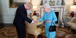 State Opening: Queen to outline PM’s Brexit and NHS agenda The Queen greeting Boris Johnson after he became prime minister in July